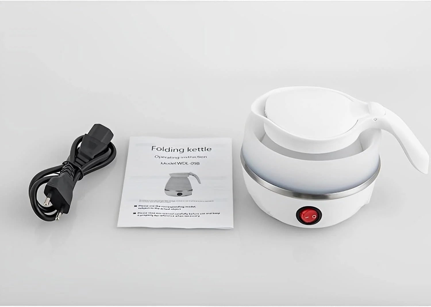 Foldable Electric Travel Kettle – 600ml Portable BPA-Free Silicone