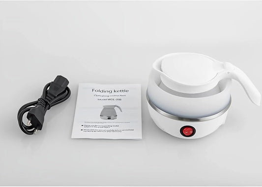Foldable Electric Travel Kettle – 600ml Portable BPA-Free Silicone
