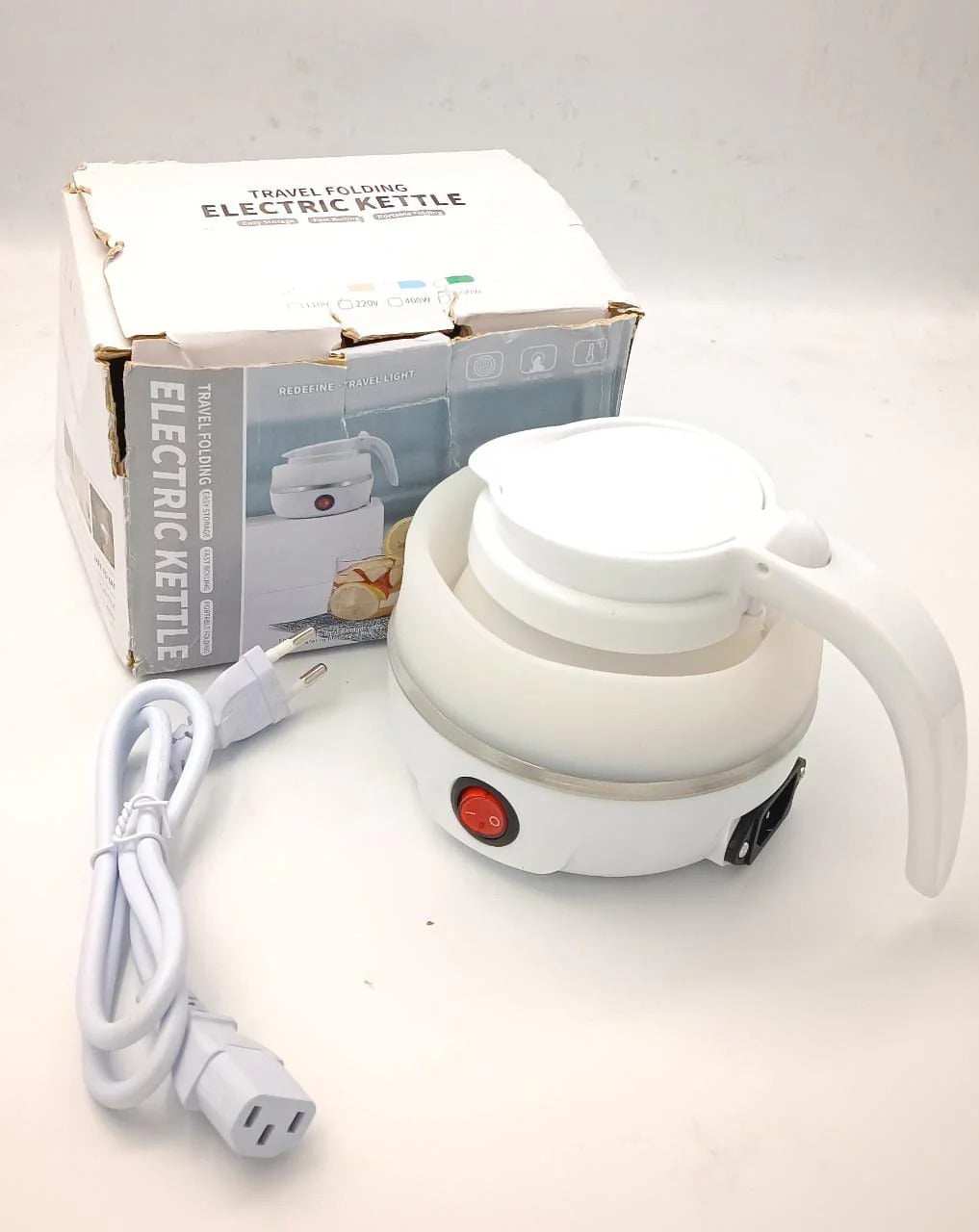 Foldable Electric Travel Kettle – 600ml Portable BPA-Free Silicone