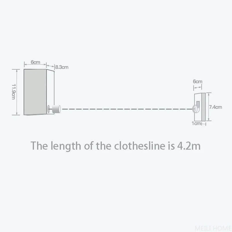 Telescopic Retractable Clothesline — Extendable 4.2M Drying Rope