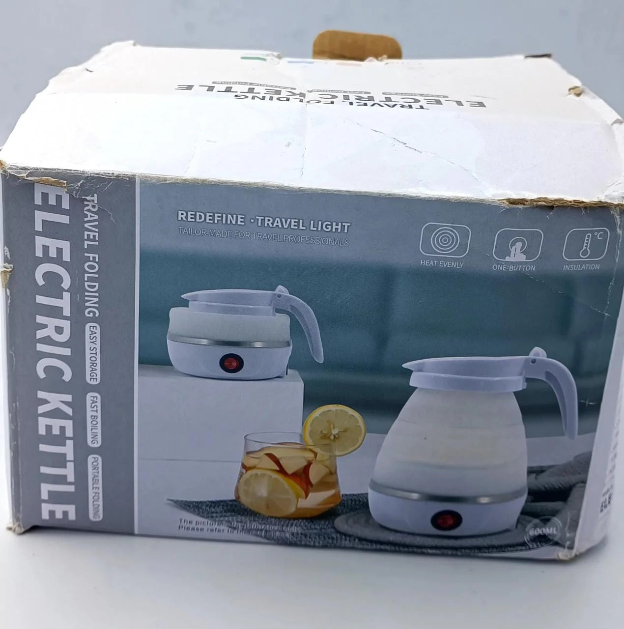 Foldable Electric Travel Kettle – 600ml Portable BPA-Free Silicone