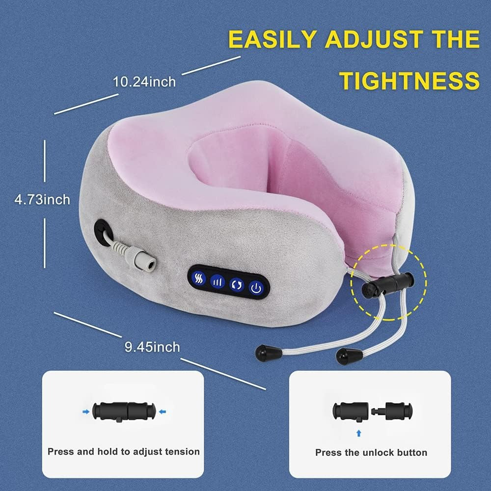 U-Shaped Neck Massage Pillow – Portable Heated Massager with 3 Modes