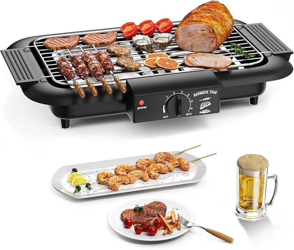 Portable Electric Grill — 2000W Smokeless Indoor & Outdoor BBQ