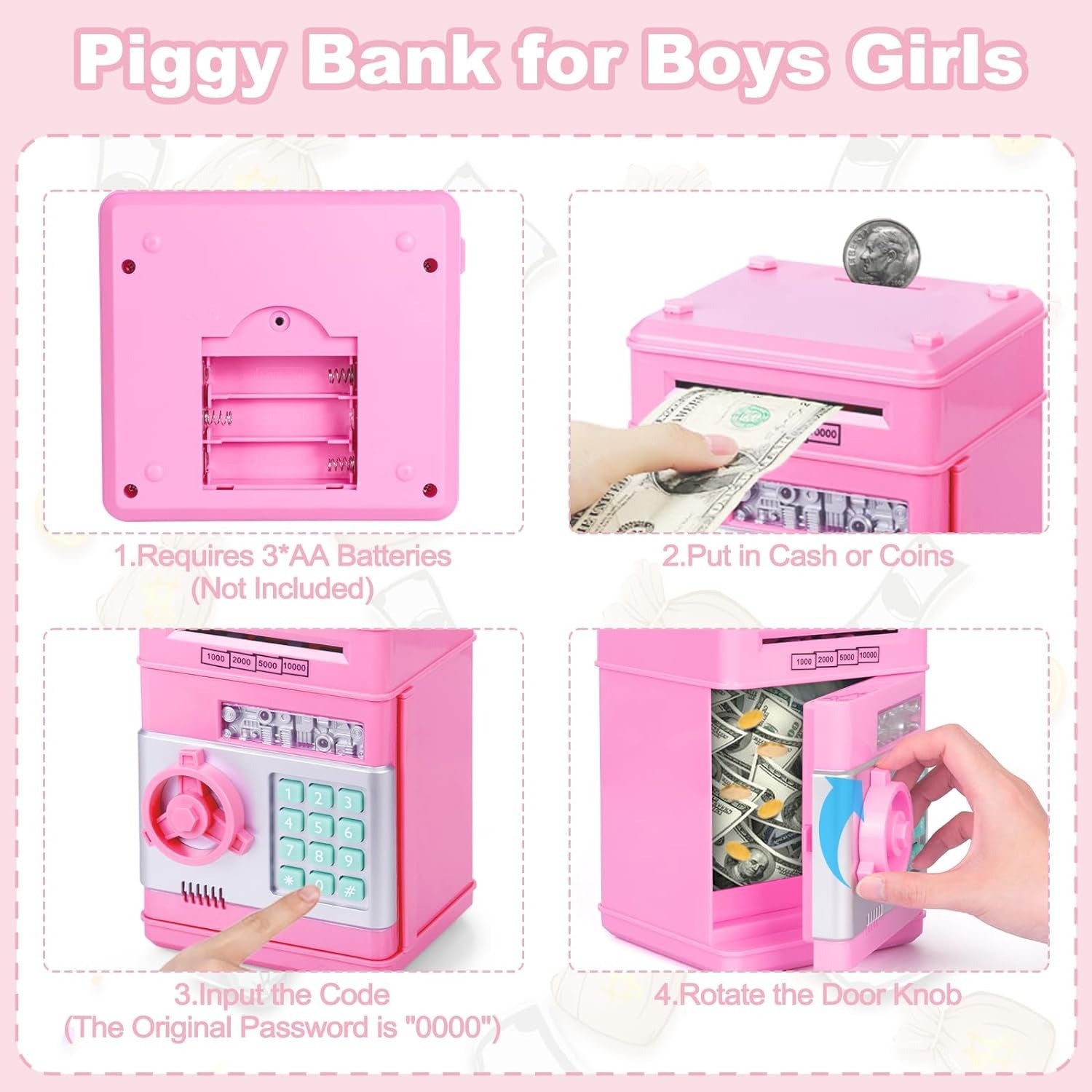 Trolley Case Electronic Piggy Bank – Kids ATM Money Box with Password & Music