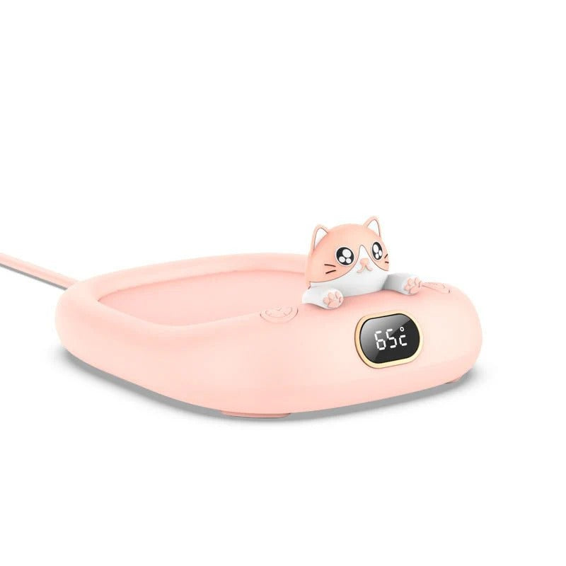 Cute Cat Cup Warmer – Constant Temperature Mug Heating Pad