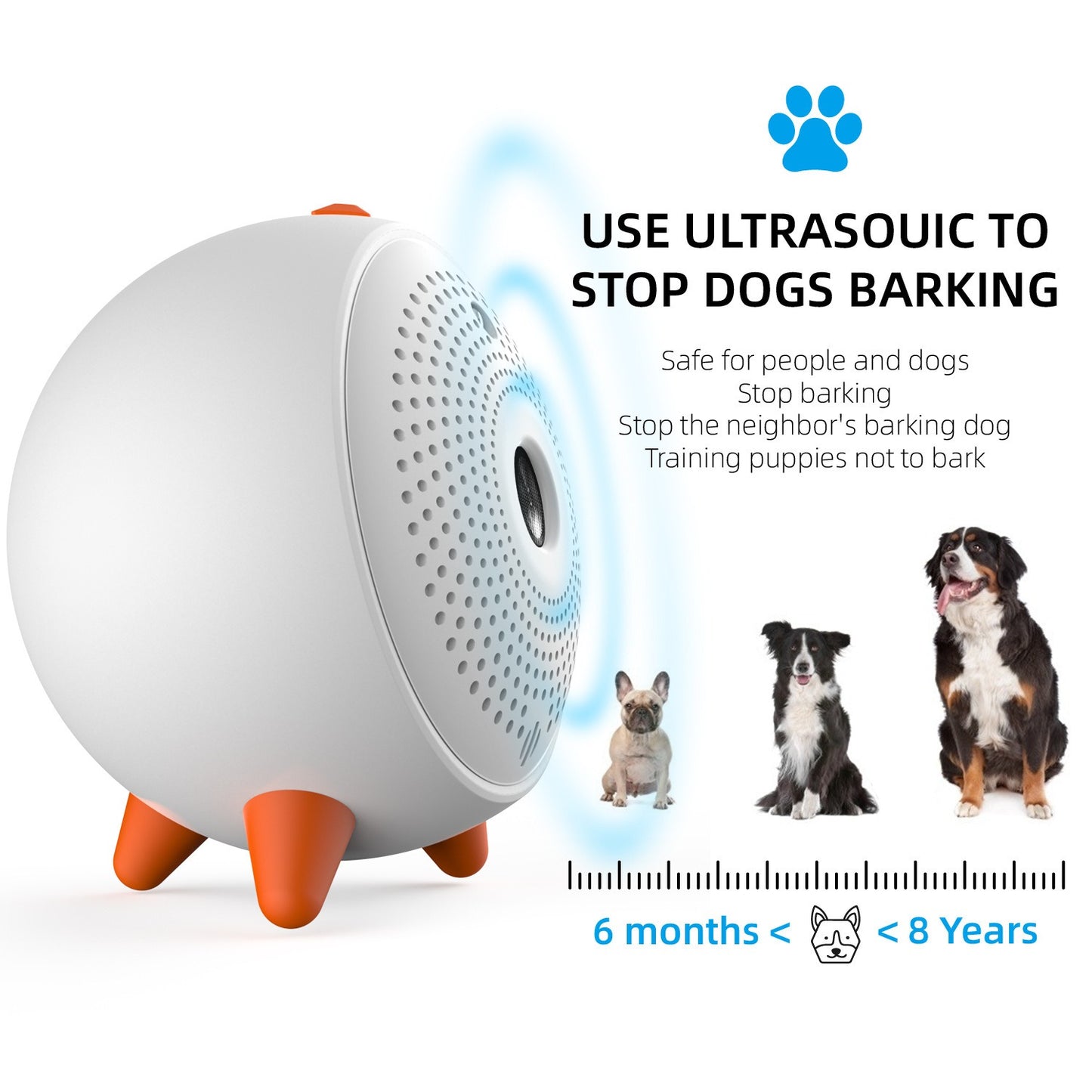 Ultrasonic Bark Stopper – USB Rechargeable Anti-Bark Device for Dogs