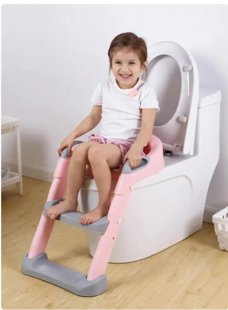 Kids Toilet Training Seat with Ladder – Anti-Slip Step, Foldable & Universal Fit