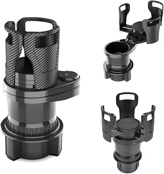 2-in-1 Car Cup Holder Expander – 360° Rotatable & Expandable