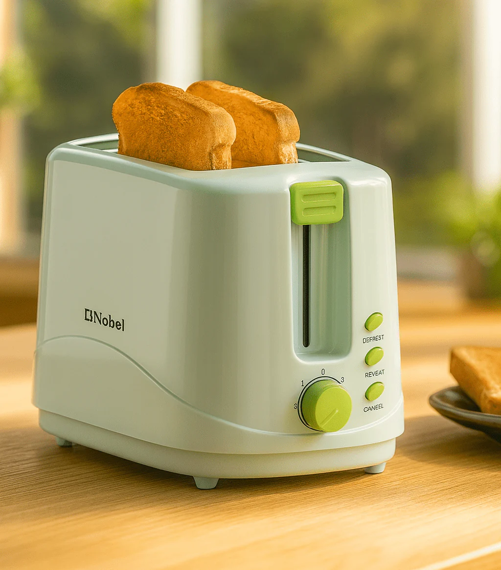 Nobel 2-Slice Toaster – Adjustable Browning Control, Reheat & Defrost