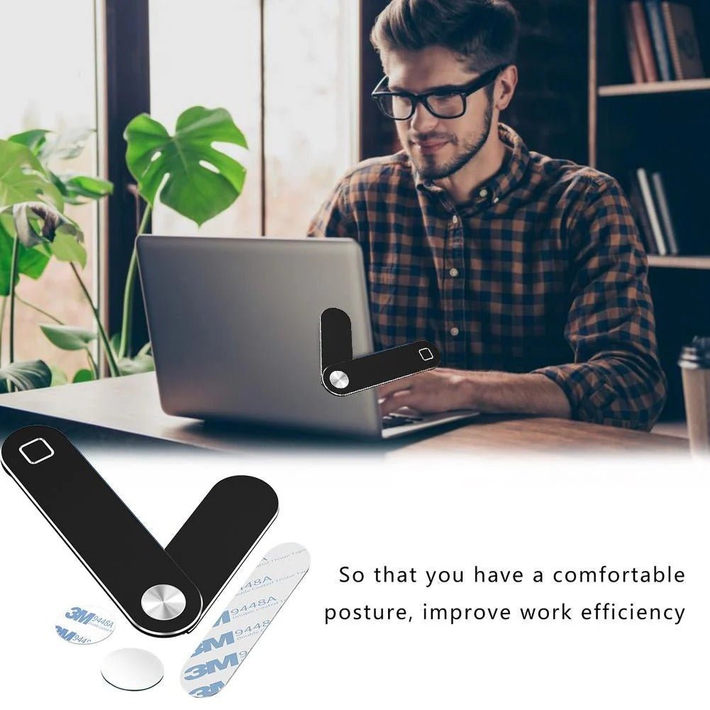 Magnetic Laptop Phone Holder – Adjustable Dual Screen Side Mount Clip - Nexora storePersonalize your own text here