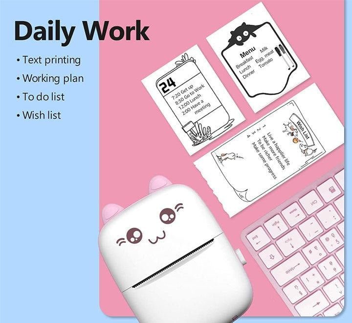 Portable Mini Pocket Printer – Wireless BT Thermal Printer, No Ink, 1000mAh - Nexora storePersonalize your own text here