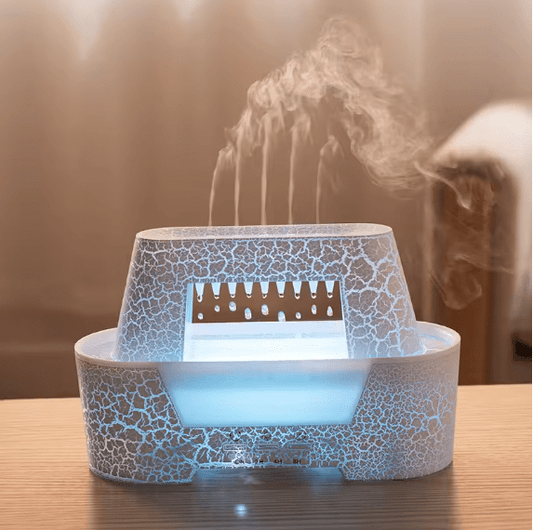 Raindrop Aroma Humidifier – Ultrasonic Diffuser with LED Flame Light