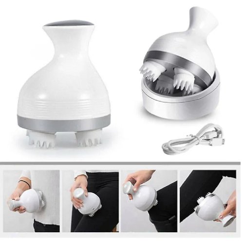 Electric Scalp & Body Massager – Handheld USB Rechargeable Relaxation Tool