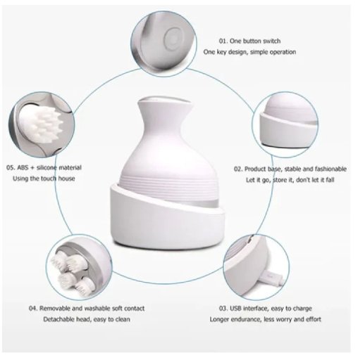 Electric Scalp & Body Massager – Handheld USB Rechargeable Relaxation Tool
